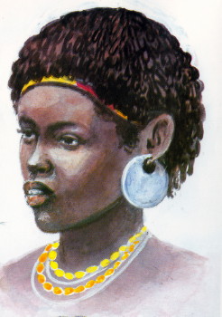 Volto di donna di etnia Hamer Etiopia