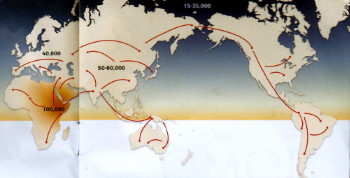 La mappa del percorso di colonizzazione mondiale della popolazione africana