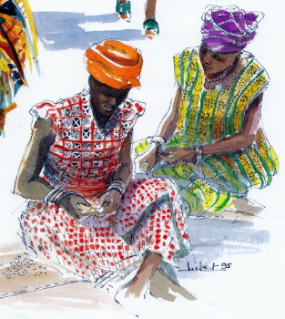 Ritratto di vestito e colori di donne Ghana