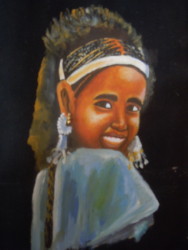 Volto di una giovane ragazza tigrina sorridente  eritrea