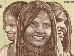 Volti di donne della banconata eritrea Nacfa