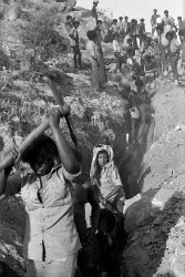 Foto: guerriglieri eritrei mentre costruiscono un sentiero di protezione