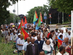 Foto di manifestazione eritrei a Berlino