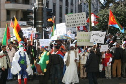Foto di inizio marcia della manifestazione di Ginevra