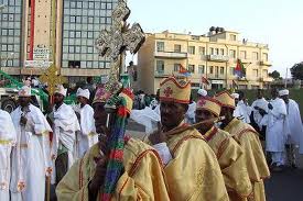 Foto di una processione chiesa ortodossa eritrea