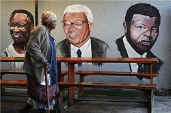 Foto di ritratto murale dei politici sudafricani