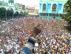 Foto di manifestazione di protesta dei musulmani etiopici
