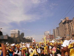 Foto di manifestazione dei musulmani ad Addis Abeba