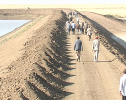 Foto di una diga in costruzione in Eritre